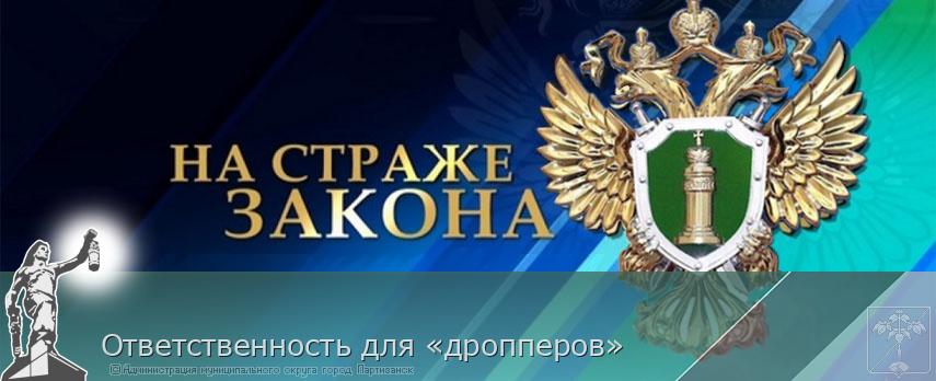 Ответственность для «дропперов» | Администрация муниципального округа город Партизанск Приморского края Официальный сайт
