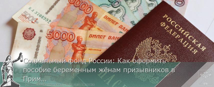 Социальный фонд России: Как оформить пособие беременным жёнам призывников в Приморье | Администрация муниципального округа город Партизанск Приморского края Официальный сайт
