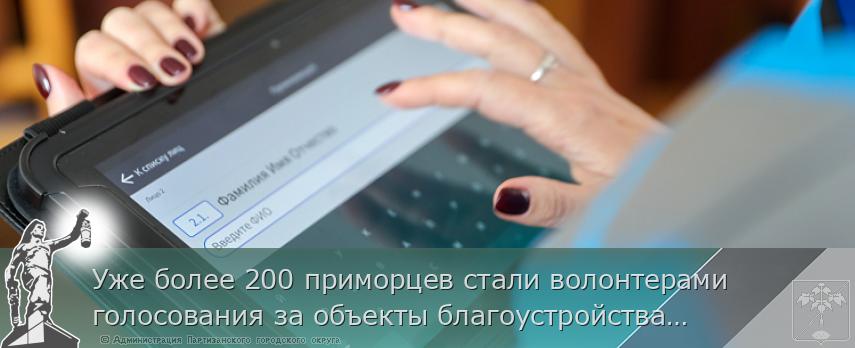 Уже более 200 приморцев стали волонтерами голосования за объекты благоустройства, сообщает  www.primorsky.ru