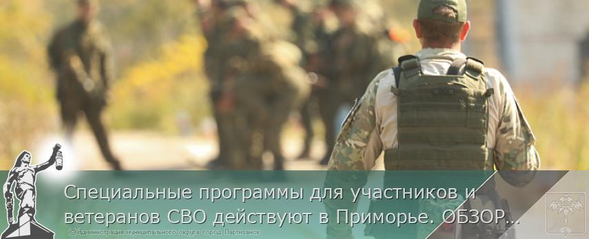 Специальные программы для участников и ветеранов СВО действуют в Приморье. ОБЗОР  | Администрация муниципального округа город Партизанск Приморского края Официальный сайт