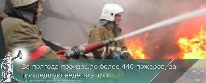 За полгода произошло более 440 пожаров, за прошедшую неделю - три